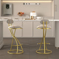 Round Bar Stools S Shaped Stripe Kitchen Stool Set Of 2 Modern Velvet Upholstered Counter Chair For Dining Room
