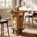 Round Bar Table With Metal Footrest For Living Room