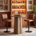 Round Bar Table Counter Height Pub Table Home Bar Unit For Kitchen Bistro 31.5 D X 31.5 W X 35.83 H
