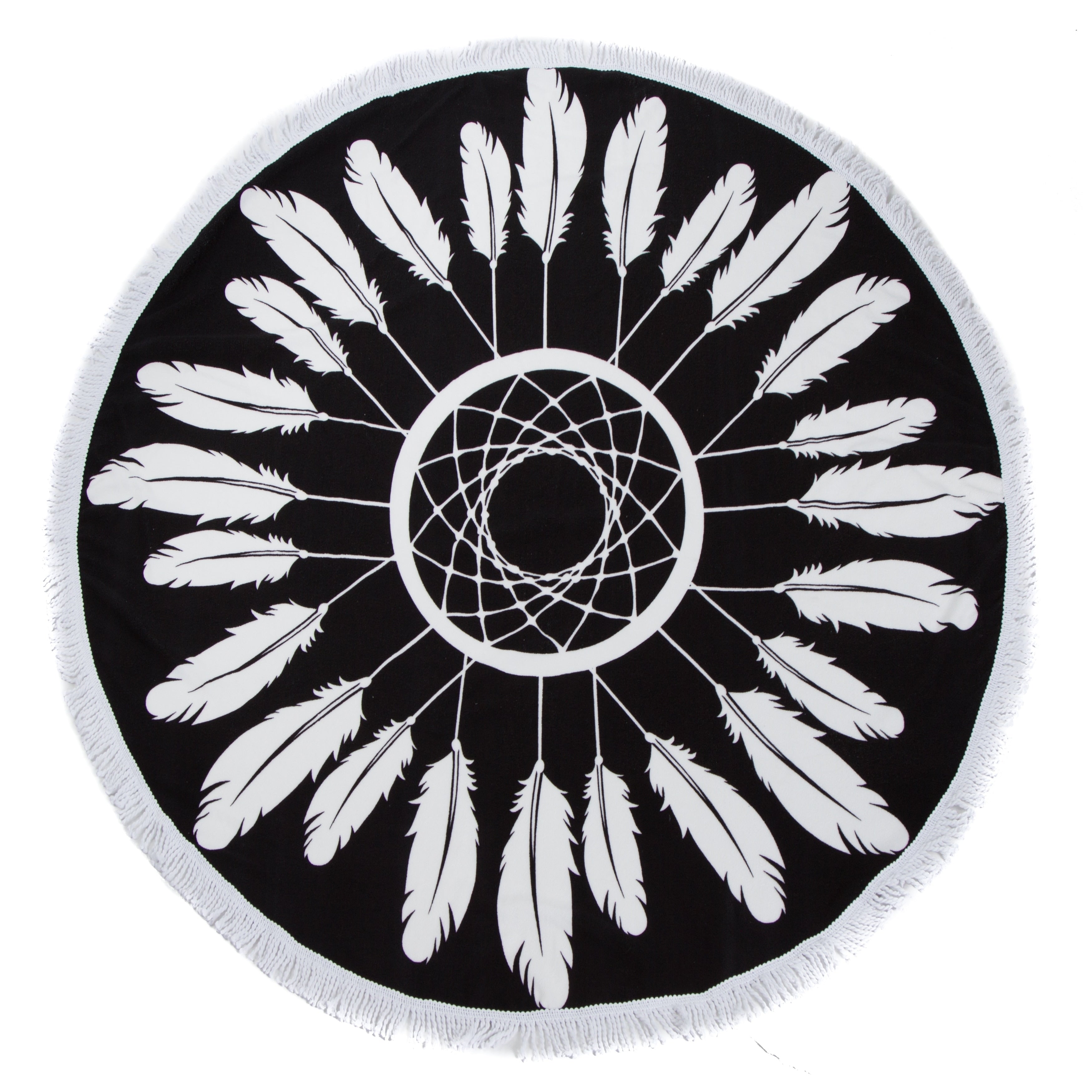 Round Beach Towel Circle Beach Towel With Fringe Dreamcatcher