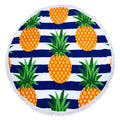 Round Beach Towel Circle Beach Towel With Fringe Pineapple Stripe