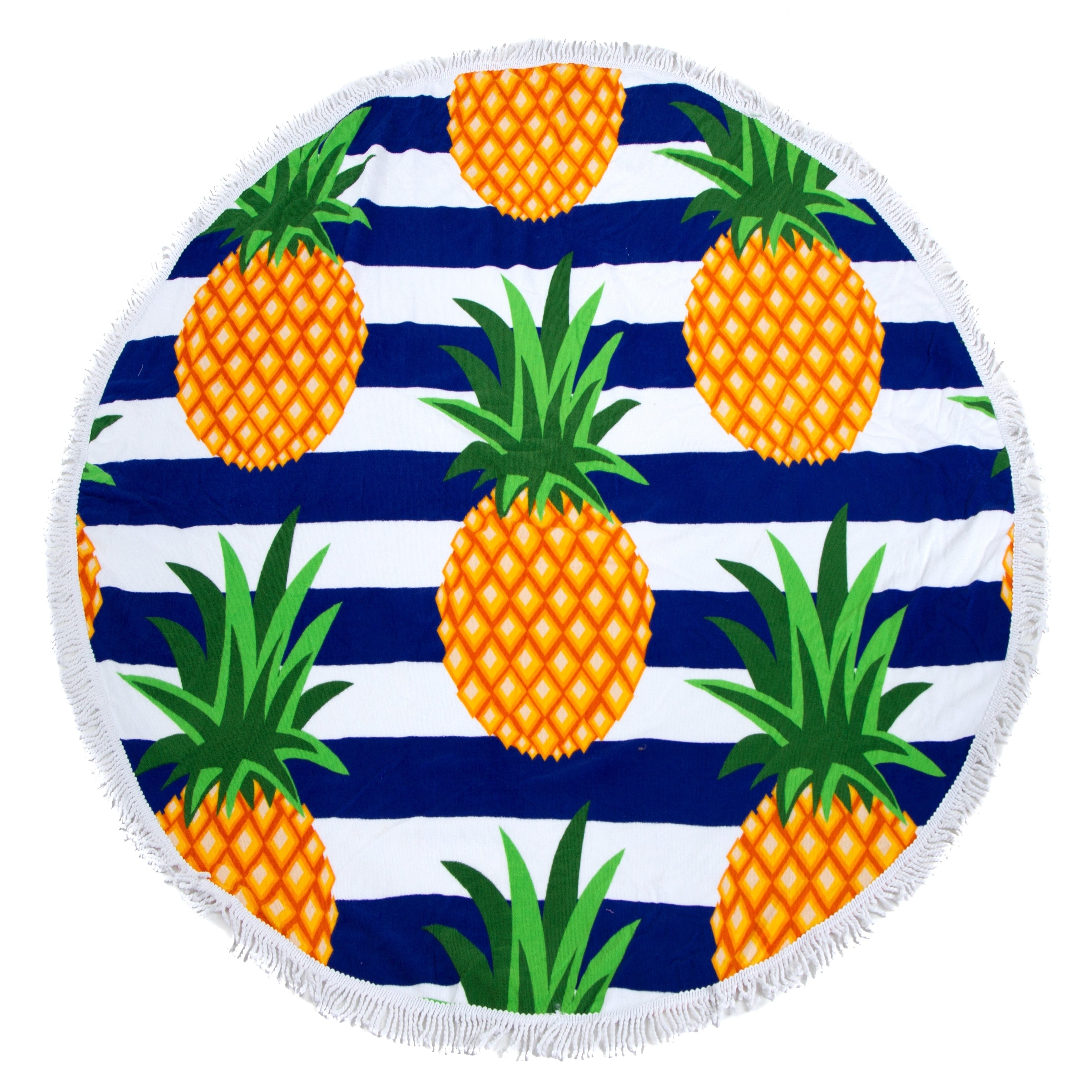 Round Beach Towel Circle Beach Towel With Fringe Pineapple Stripe