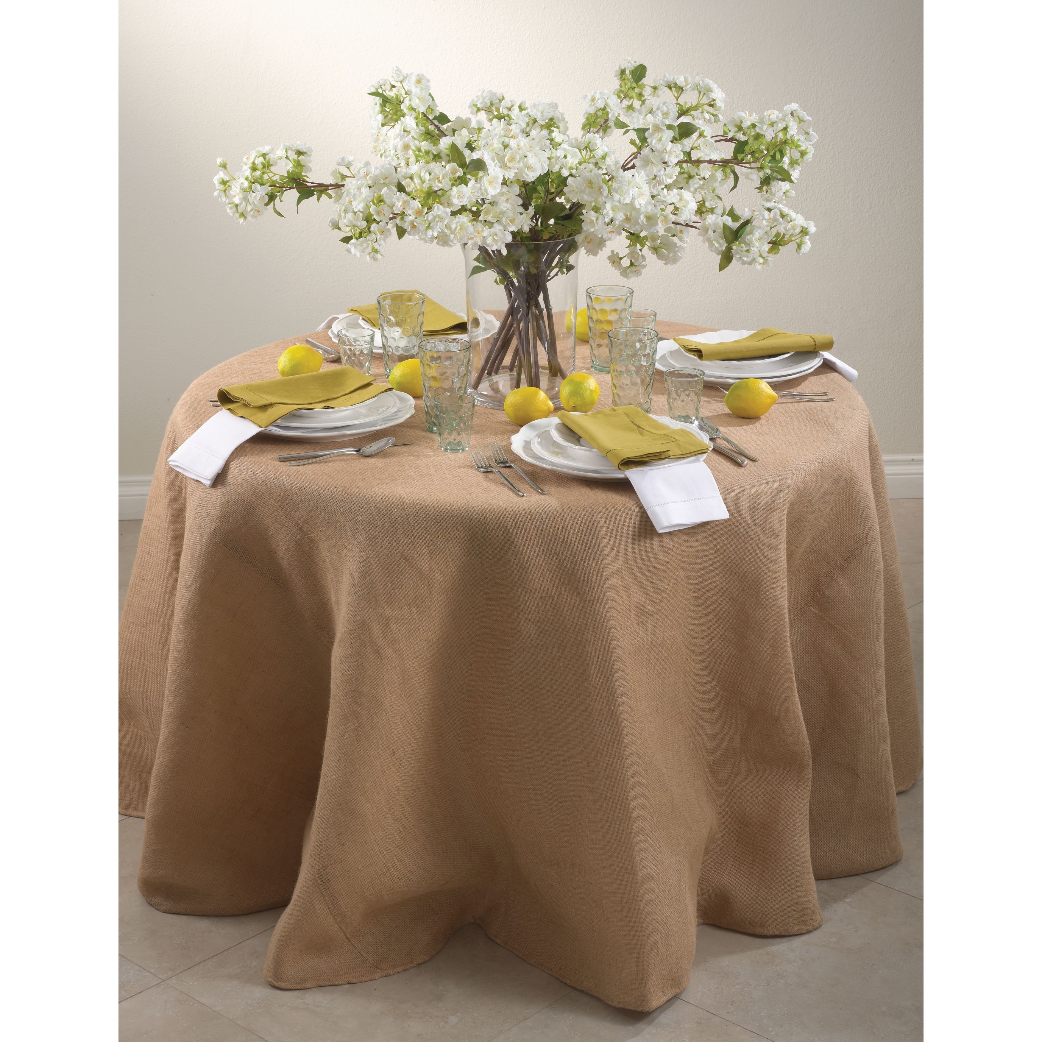 Round Burlap Tablecloth
