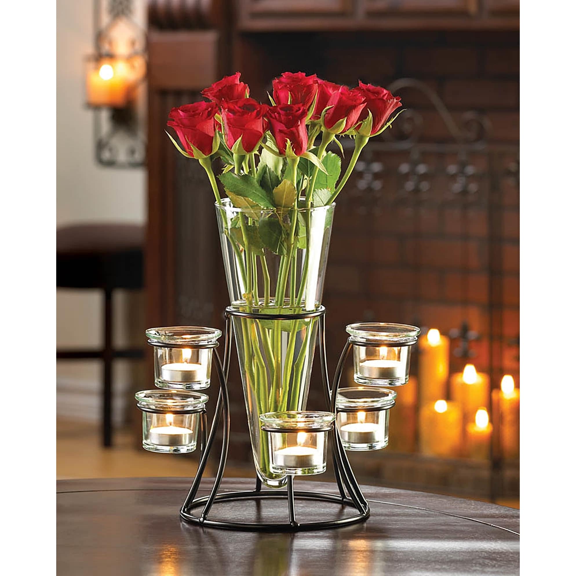 Round Candle Centerpiece And Flower Holder