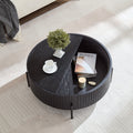 Round Coffee Table Accent Table Tea Table With Storage Center Table Rustic Sofa Table Black Side Table