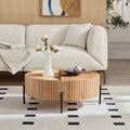 Round Coffee Table Accent Table Tea Table With Storage Natural Center Table Rustic Sofa Table Side Table
