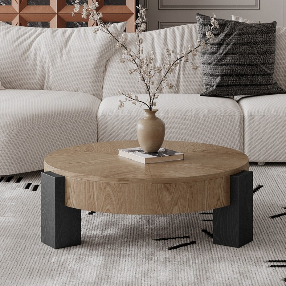 Round Coffee Table Accent Table With Hidden Storage Flip Top Side Table Sofa Table Cocktail Table End Table