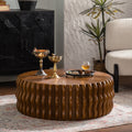 Round Coffee Table Center Table Fluted Side Table For Living Room Sofa Table End Table Accent Table