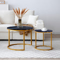 Round Coffee Table Nesting Table With Metal Legs Black Side Table End Table Sofa Table Accent Table