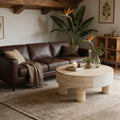 Round Coffee Table Side Table With Hidden Storage Beige Yellow Center Table Sofa Table End Table Cocktail Table