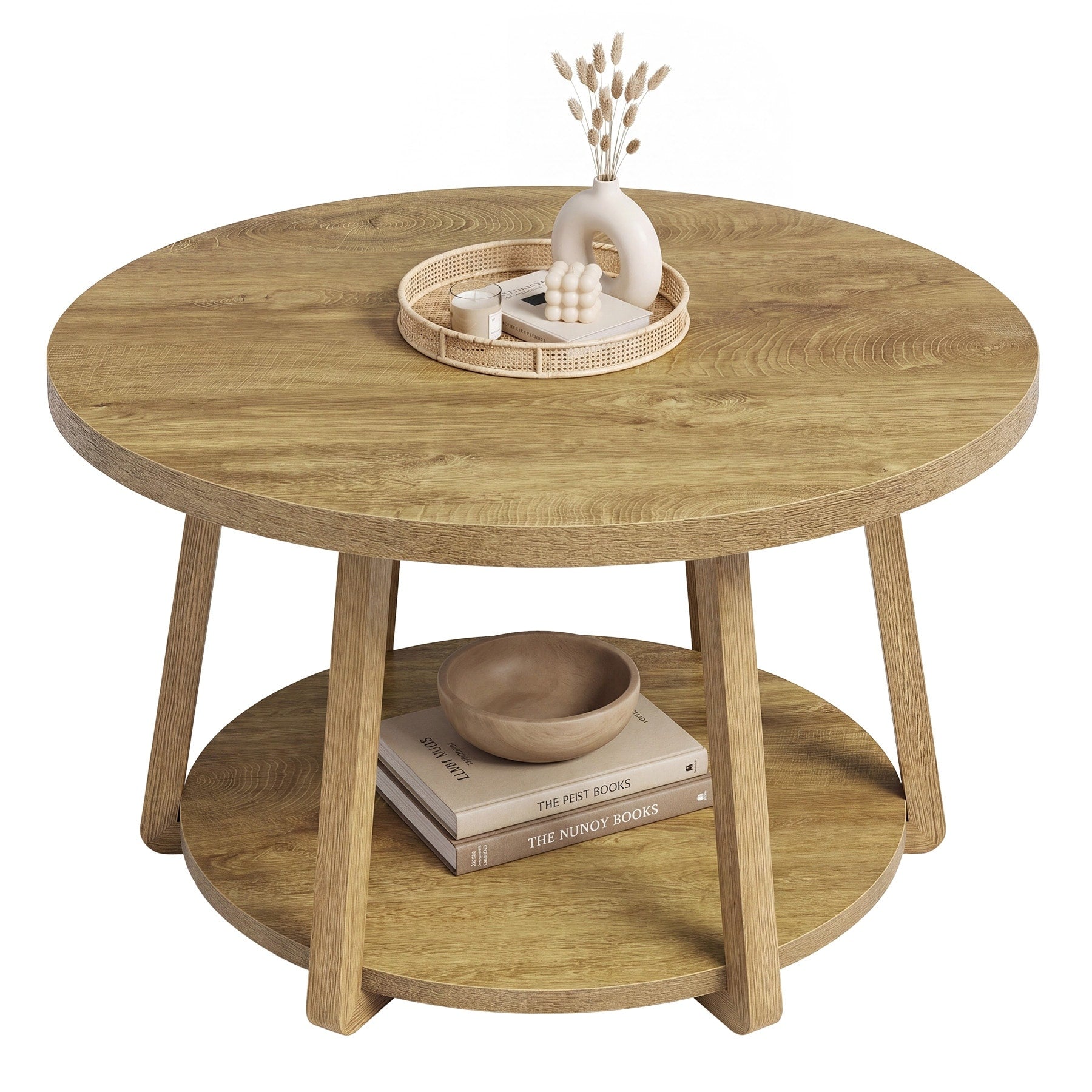 Round Coffee Table Industrial Center Tea Table For Living Room By 1Easylife