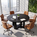 Round Conference Table For 6 47.24 Solid Wood Meeting Table Business Seminar Desk For Conference Room Home Office