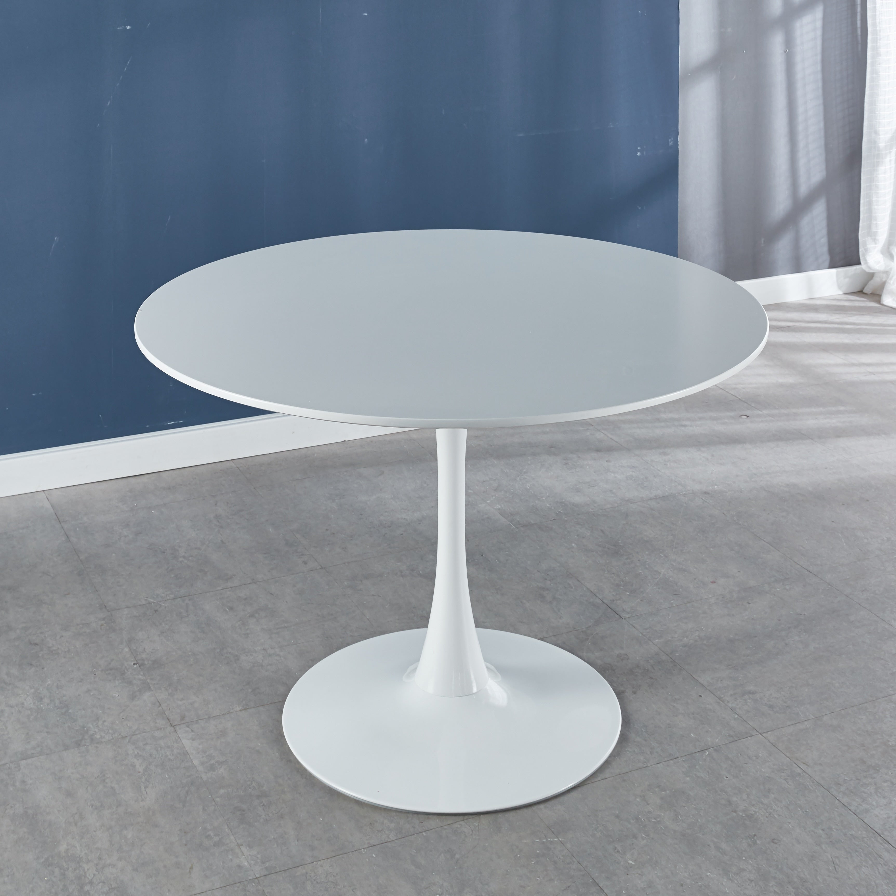 Round Dining Table For 2 4 People Circle Kitchen Table With Mdf Top Metal Base Mid Century Leisure Table Coffee Table