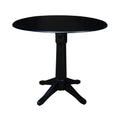 Round Dual Drop Leaf 42 Pedestal Table Black