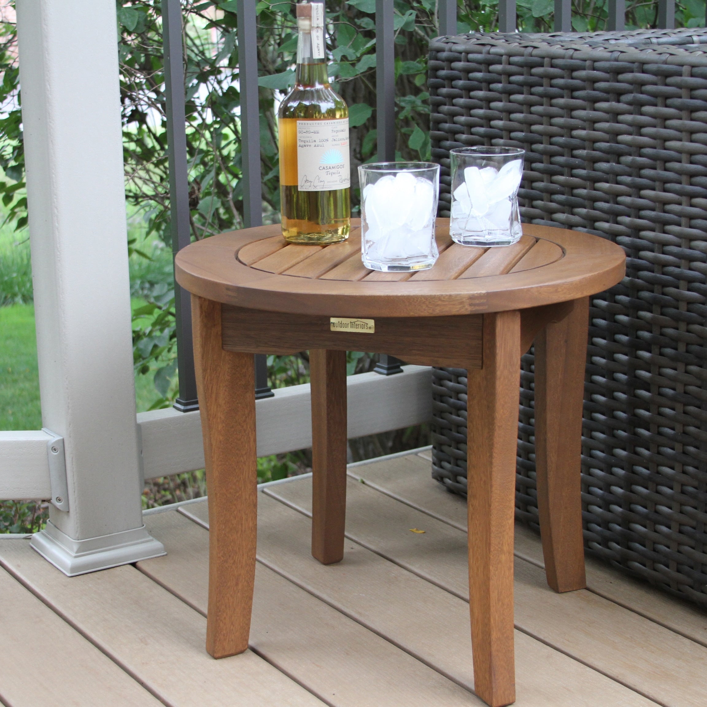 Havenside Home Eilaf Round Eucalyptus End Table
