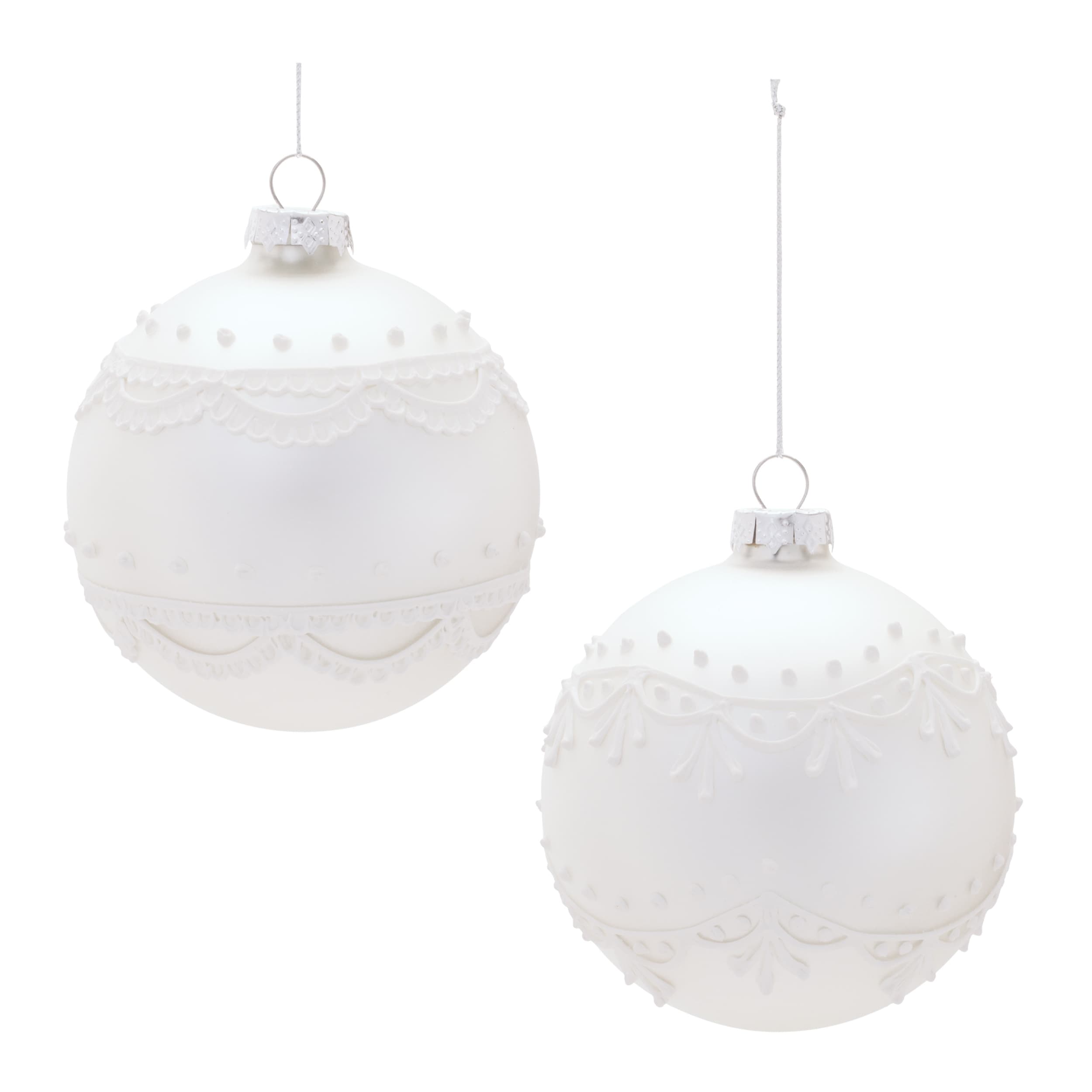 Round Glass Ornament Set Of 6
