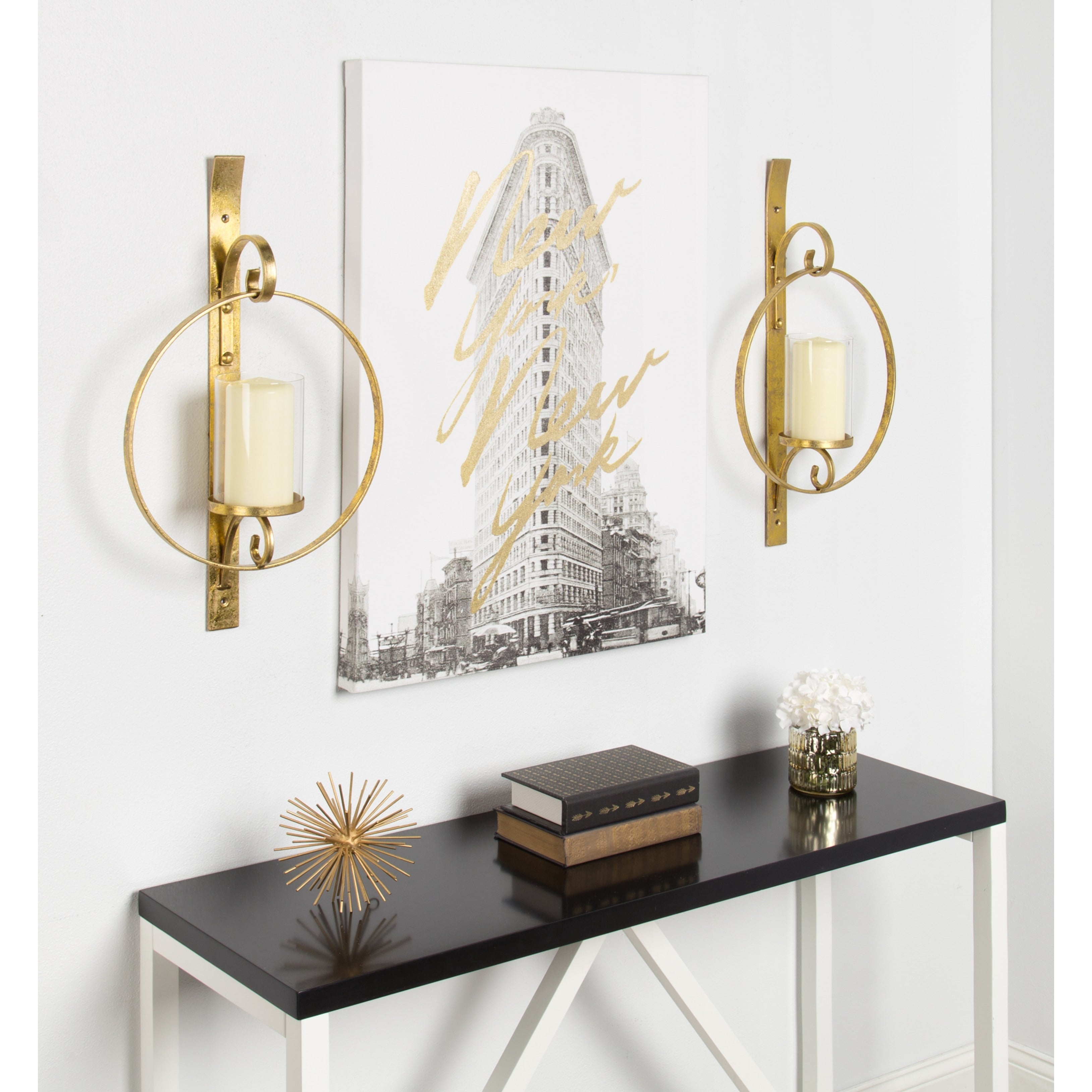 Round Glass And Metal Wall Sconce