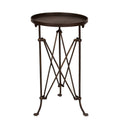Round Tray Style Metal Accent Table