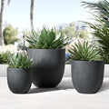 Grey Round Stone Finish Planter