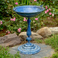 Round Pedestal Birdbath With Bird Details