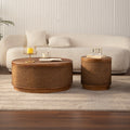 Round Rattan Coffee Table With Lift Off Lid Storage