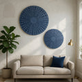 Round Sandstone Wall Decor With Stardust Pebble Large Gray