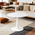 Round Tulip Dining Table For 2 4 Persons 42. Inch Kitchen Table With Sturdy Golden Metal Pedestal Base Modern Bistro Table