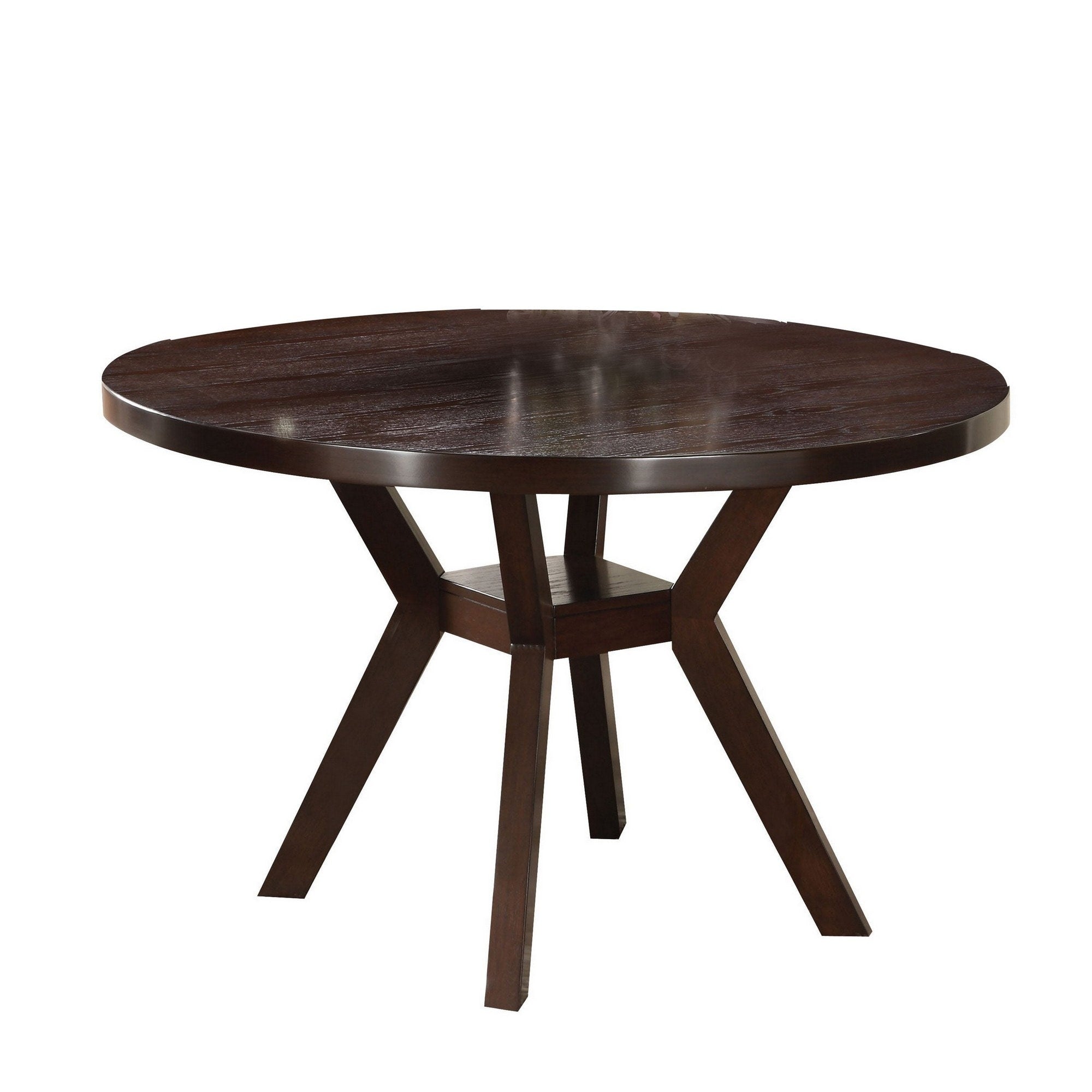 Round Wooden Dining Table Espresso Brown