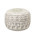Round Wool Blend Kilim Pouf
