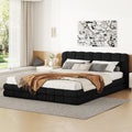 Rounded Corner Queen Size Upholstered Platform Bed Includes Hardware