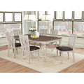 Arch Weathered Oak Dining Set Table With Extension Leaf Six Chairs