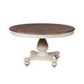 Arch Weathered Oak Round Dining Table With Pedastal Base