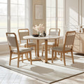 Roundhill Furniture Arden 5 Piece Dining Set 47 Round Table With 4 Solid Wood Chairs