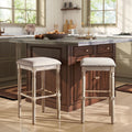 Arnhem Wood Upholstered Swivel Bar Stools Set Of 2