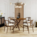 Roundhill Furniture Arnott 5 Piece Dining Set Round Dining Table With 4 Stylish Chairs