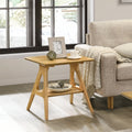 Arona Mid Century Modern Wood End Table With Shelf