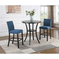 Biony 3 Piece 36 Round Espresso Bar Table With 2 Nail Head Barstools