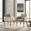 Birmingham Brown Microfiber Script Printed Armchair Set Of 2