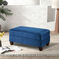 Camero Fabric Cocktail Ottoman In Navy Blue