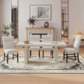 Roundhill Furniture Cavira 5 Piece Modern Dining Set Faux Marble Dining Table With 4 Chairs