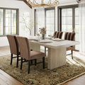 Roundhill Furniture Cavira 5 Piece Modern Faux Marble Dining Set Chocolate
