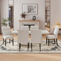 Roundhill Furniture Cavira 7 Piece Modern Dining Set Faux Marble Dining Table With 6 Chairs