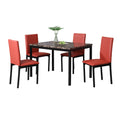 5 Piece Citico Metal Dinette Set With Laminated Faux Marble Top