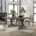 Dasher Nailhead Driftwood Finish Butterfly Leaf Table With Metal Frame Brown