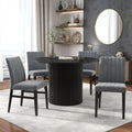 Roundhill Furniture Henriet 5 Piece Round Pedestal Dining Set