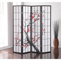 Japanese 4 Panel Screen Room Divider Plum Blossom