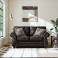 Roundhill Furniture Leinster Faux Leather Upholstered Nailhead Loveseat Black