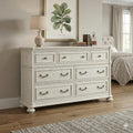 Roundhill Furniture Nelson 7 Drawer Bedroom Dresser Antique White