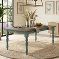 Prato Blue And Brown Two Tone Finish Wood Dining Table N A
