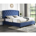 Summit Wingback Tufted Upholstered Bed With Nailhead